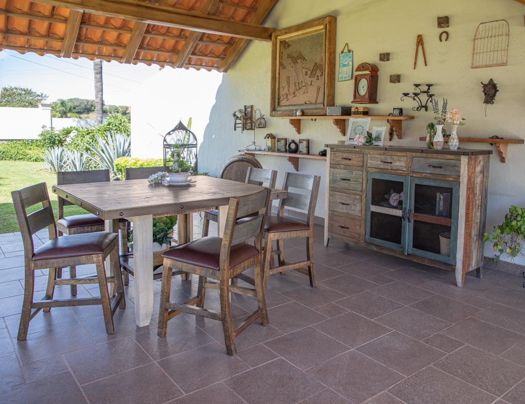 Faux Leather Seat 24" Barstool