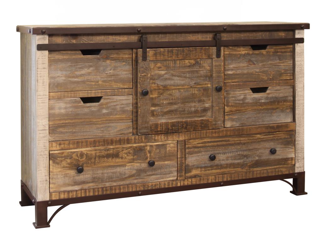 6 Drawer, 1 Sliding Door, Dresser