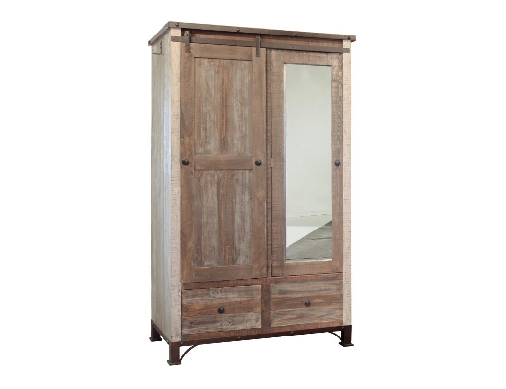 2 Drawer, 1 Sliding Door, 1 Mirror Door Armoire