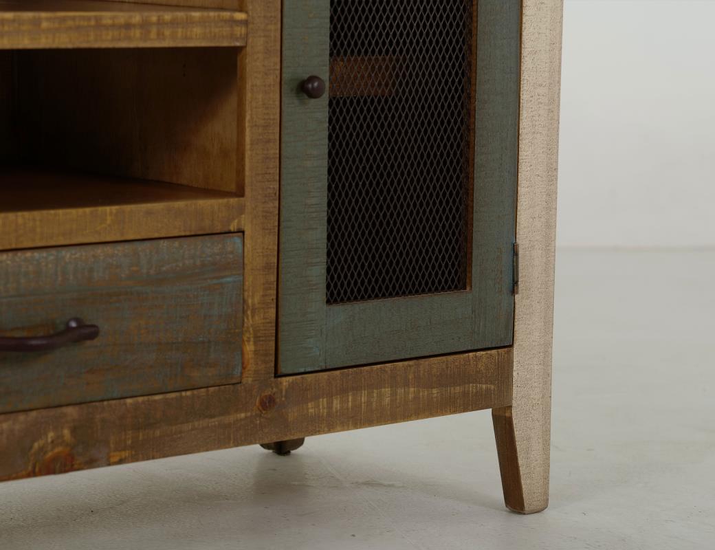 2 Drawer 2 Iron Mesh Doors 76" TV Stand