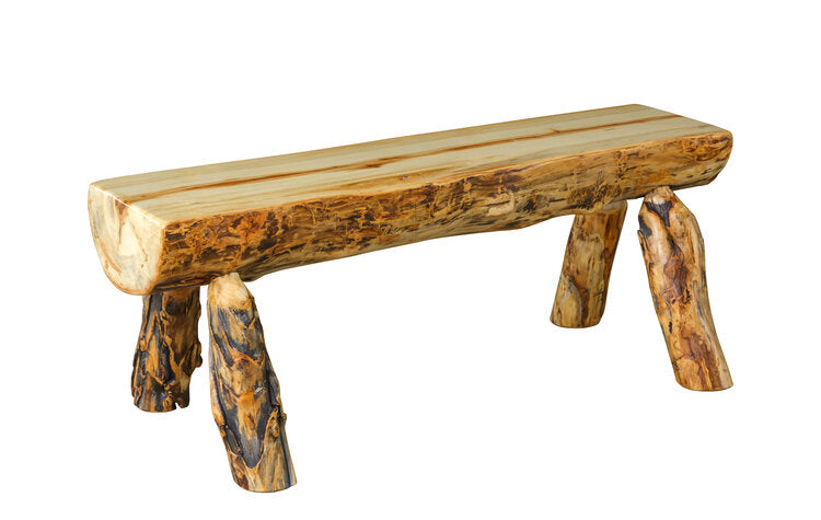 Amish Log Dining Large Bench