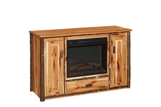 Log Fireplace TV Stand