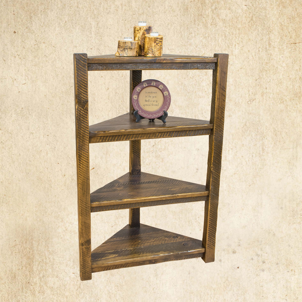 Hand Built Shelf Hand Hewn Corner Shelf – Cozy Cabin Rustics